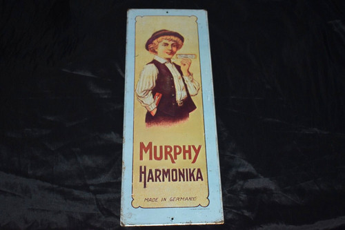Vintage MURPHY HARMONIKA Metal Sign Sanford J. Heilner Inc 1974 Made in USA