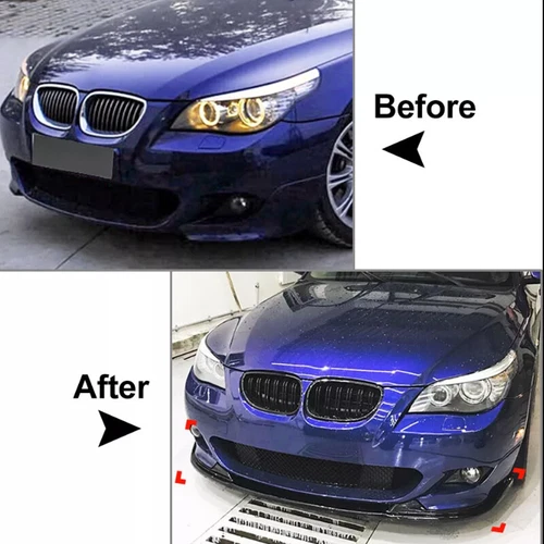 M Performance Optik Frontspoiler Lippe Schwarz Glanz für BMW 5er E60 E61 M Sport - Bild 5 von 13