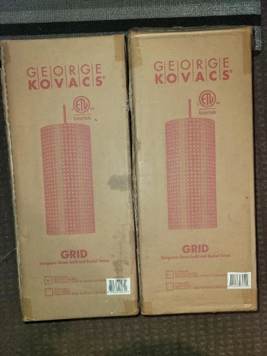 2 NEW LOT OF TWO George Kovacs Grid Light Mini Pendant Brushed Nickel  P5746-084 - Picture 5 of 5