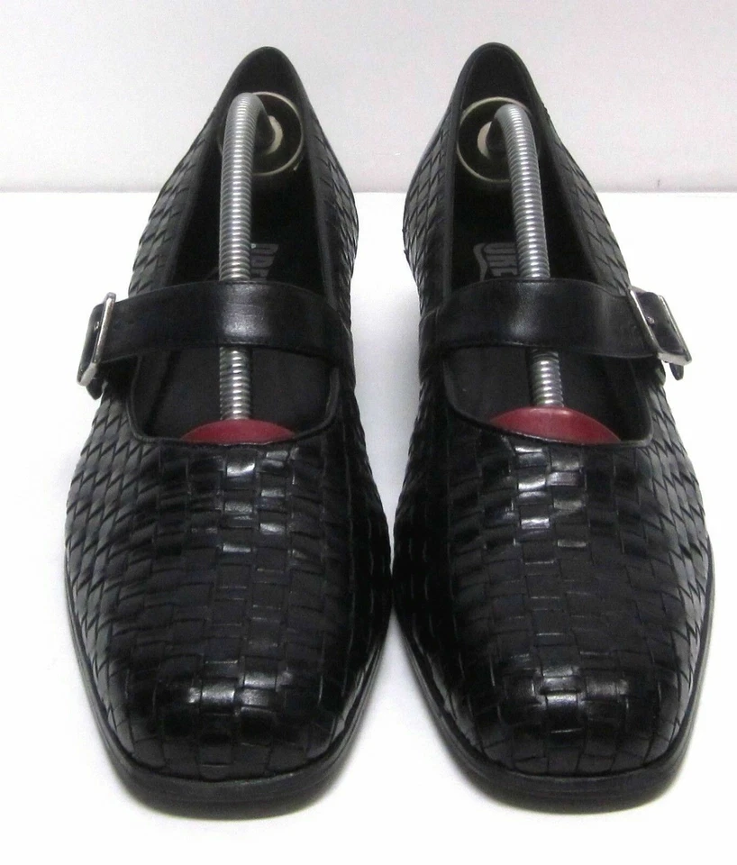 DREW WOMEN'S (10.5 N) TRISH MARY JANE BLACK WOVEN LEATHER ORTHOTIC ADJ. STRAPS - Image 4 of 4