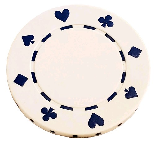 WHITE Clay Composite Suited 11.5-Gram Poker Chips (50 Count)                  c6