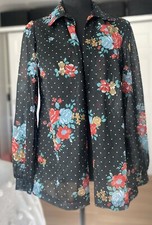 Vintage 70  s Montgomery Ward Buttonless Blouse Sz Small Union Made