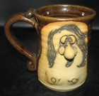 Ugly Pottery Clay Art Pottery Silly Face Mug Ceramic Coffee Cup Folk — photo 1