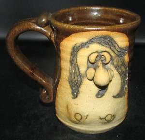 Ugly Pottery Clay Art Pottery Silly Face Mug Ceramic Coffee Cup Folk