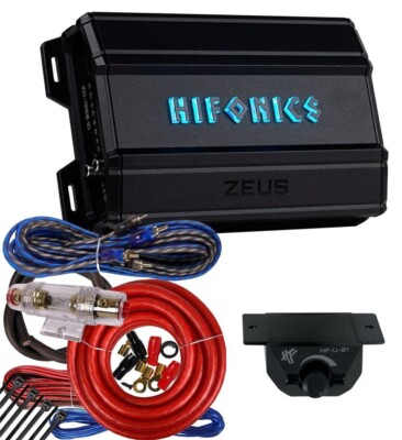 Hifonics ZD-1350.1D Zeus Delta 1350 W MAX Mono Car Amplifier + 4 Gauge Amp Kit