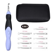 9-in-1 Light Up LED Needles Set USB Knitting Weave Tool Kit Hooks Crochet ET