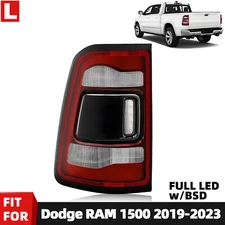 For 2019-2024 Ram 1500 Black LED Tail Light w/ BSD Left Driver Side
