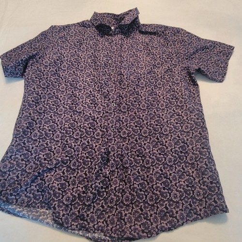 Julian & Mark Stitch Fix Purple Blue Floral Short Sleeve Button Down Large