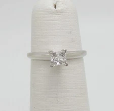 1/3CT Natural Diamond Solitaire Engagement Wedding Bridal Ring 14K White Gold