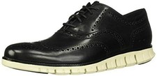 Cole Haan mens Zerogrand Wingtip Oxford, Black Closed Holes/White, 7.5 US
