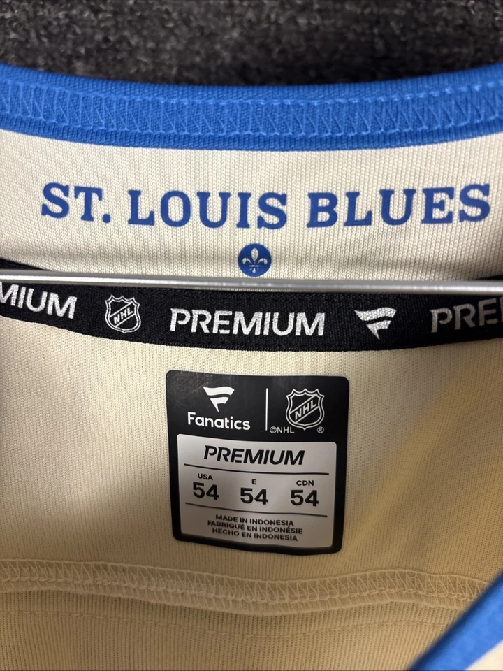Camiseta deportiva St. Louis Blues Fanatics clásica de invierno talla 54 premium auténtica nueva con etiquetas Foto 2 de 4