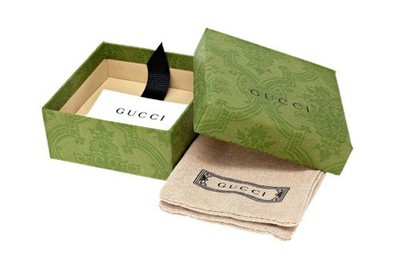 GUCCI Sterling Silver & Black Enamel Interlocking G Cufflinks