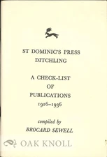 Brocard Sewell / CHECK-LIST OF BOOKS PAMPHLETS BROADSHEETS CATALOGUES POSTERS