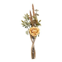 artplants Unechter Blumenstrauß Rose Norfi, Liriope Rispen, Cognac, 60Cm