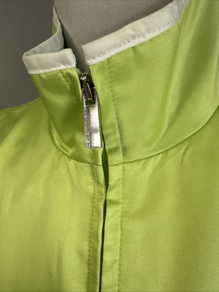 Chaleco de golf Ralph Lauren para mujer talla L cremallera completa logotipo de pony bolsillos verdes brillantes Foto 2 de 4