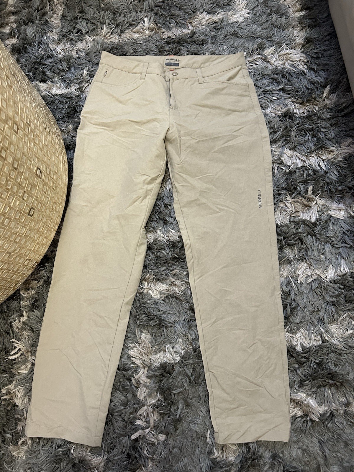 MERRELL Pantalone Donna 8 Chino Kaki Tasche Vestibilità Dritta Beige Escursionismo