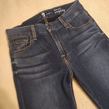 7 Seven For All Mankind Kimmie Straight Leg Jeans Women 27 Dark Wash Stretch