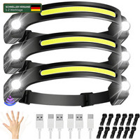 Stirnlampe LED Wiederaufladbar 3 StüCk Kopflampe FüR Outdoor Camping Angeln