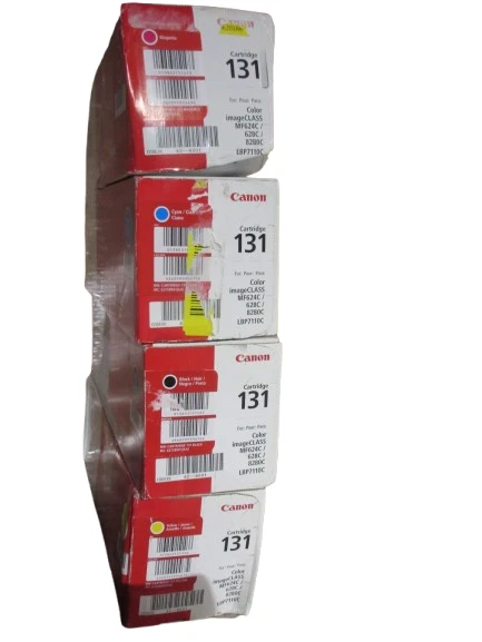 Cartucho de tóner Canon 131 genuino nuevo negro cian magenta amarillo paquete de 4 colores Foto 3 de 3