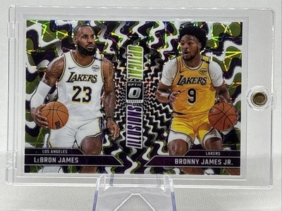 2024-25 Donruss Optic Optical Illusions LeBron James Bronny White Velocity /59
