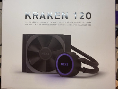NZXT Kraken 120 120mm RGB AIO Liquid CPU Cooler Black, Intel LGA 115X/1200