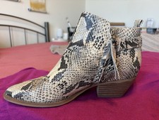 Sam Edelman “Neena” Leather Ankle Booties , Snake Print, Women’s size 9