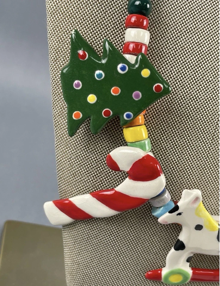 Керамическое рождественское ожерелье Ruby Z Candace Loheed праздничные подарки елка Санта-Клауса - Изображение 2 из 4