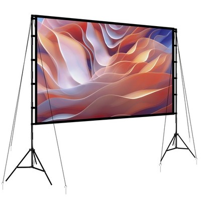 100/120in Movie Screen Projector Screen with Stand 16:9 HD 4K Theater Backyard