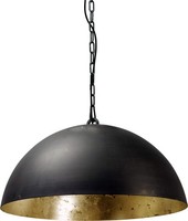 HäNgeleuchte Grau Metall Innenschirm Gold Ø50Cm H:26Cm E27 Handarbeit HäNgelampe