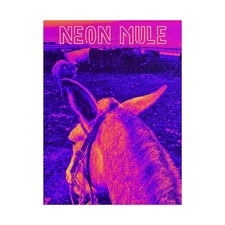 Neon Mule Poster | Psychedelic Ranch Art | Farm | Rustic | Gaming | Man Cave |