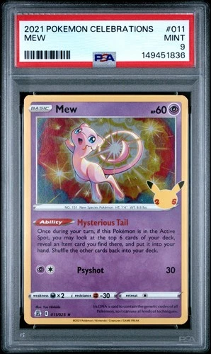 2021 POKEMON CELEBRATIONS #011 MEW PSA 9