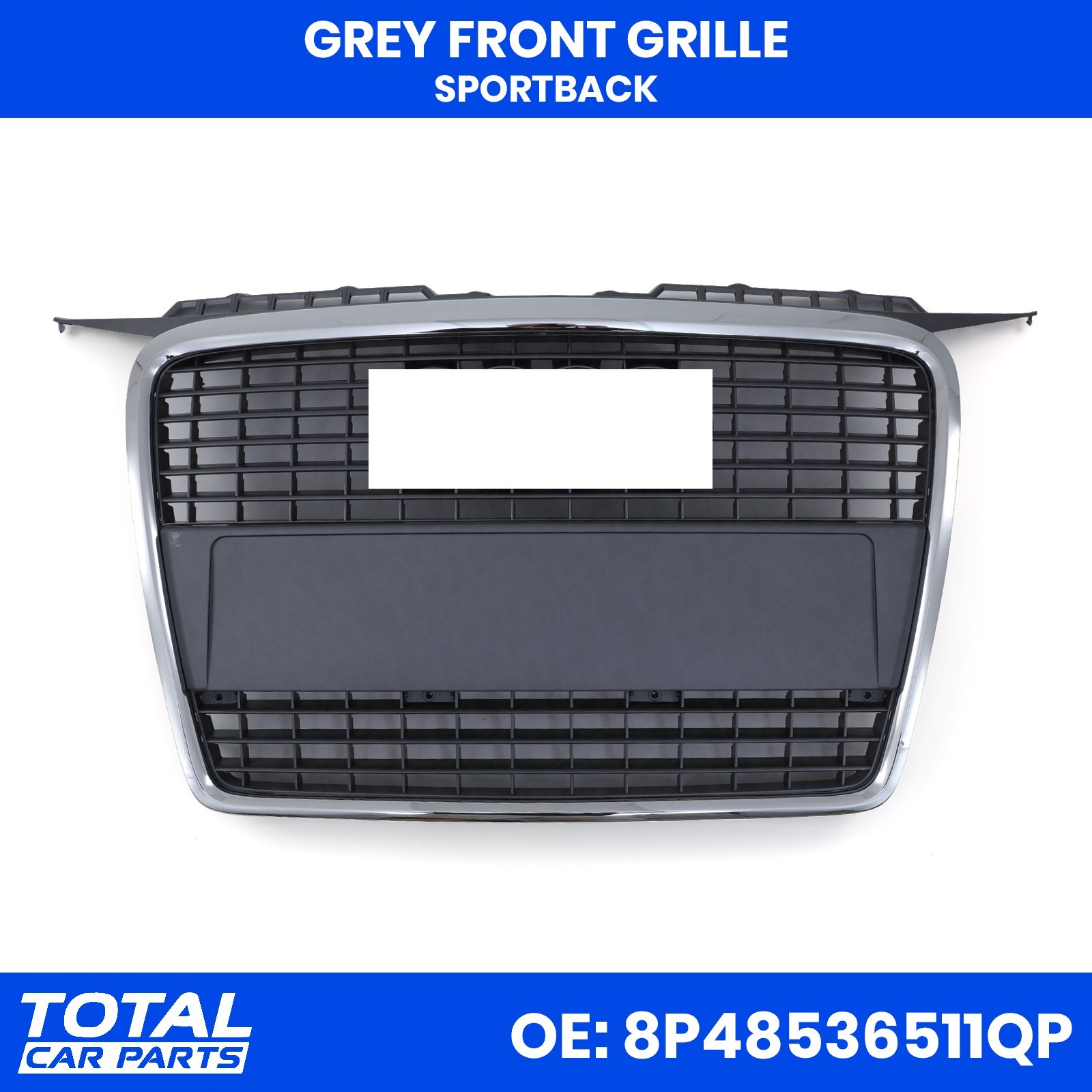 FRONT BUMPER GRILLE GREY REPLACEMENT FOR AUDI A3 8P PRE-FACELIFT SE SPORT 03-08