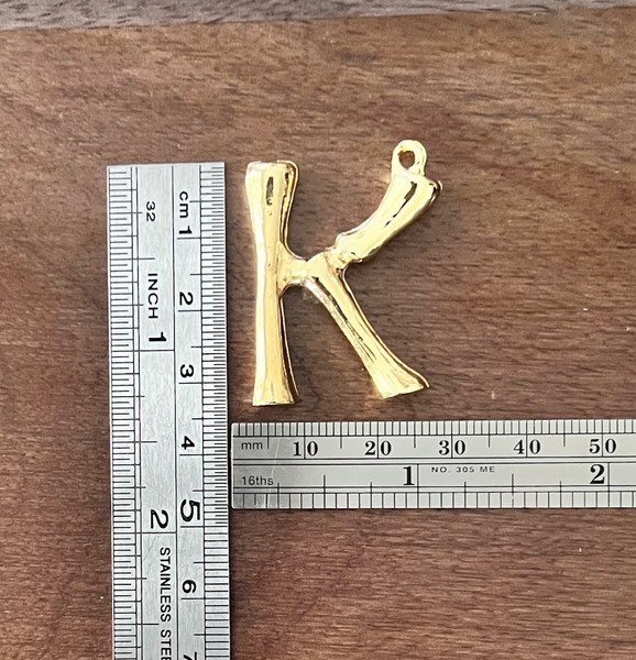 Alternate view of 24k Gold Plated Initial Keychain A-z Personalized Letter Key Ring Unisex Charm