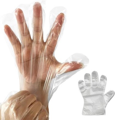 Disposable Plastic Gloves Cleaning Gloves Household Food Safe, Latex-Free,