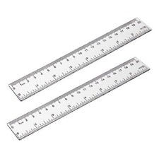 2 Pack - 8 inch Clear Plastic Ruler Straight Shatterproof Transparent Rulers