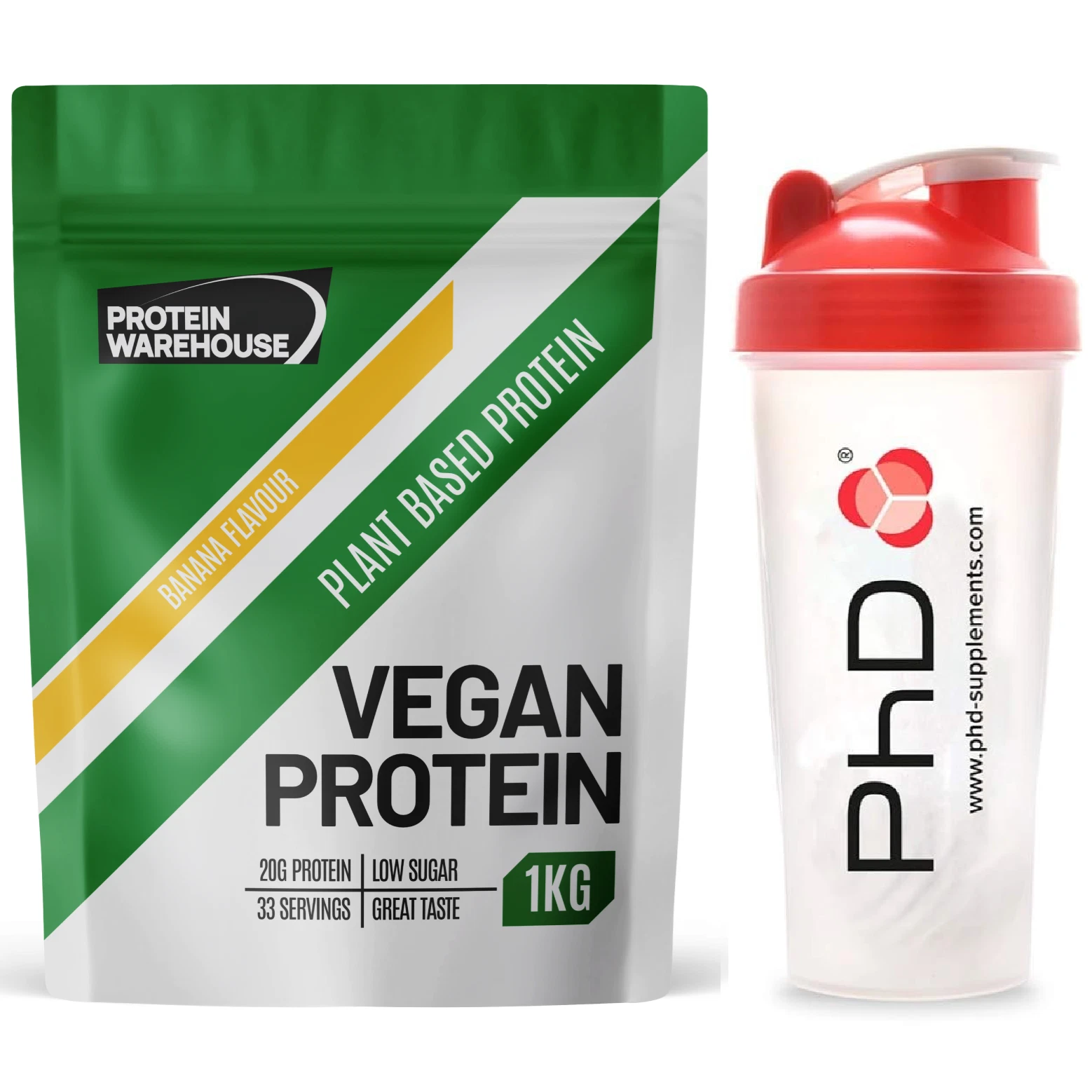 Diet Vegan Protein Powder 1kg Healthy Blend Plant Based Shake and PHD Shaker
Opens in a new window o