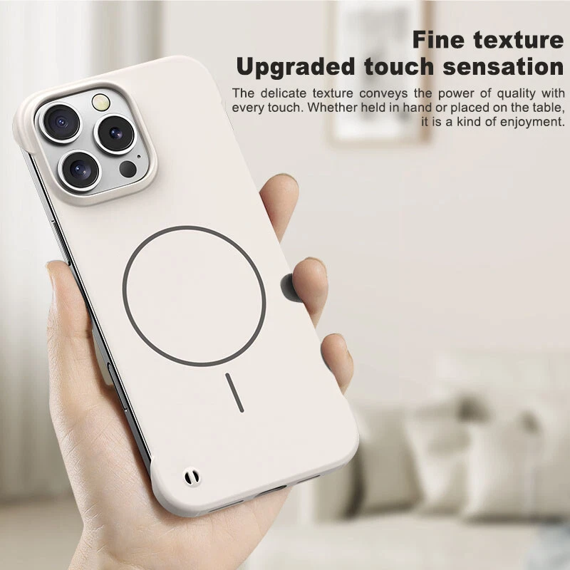 Ultra-Thin Magnetic Frameless Phone Case for iPhone 12 13 14 15 16 Pro Max