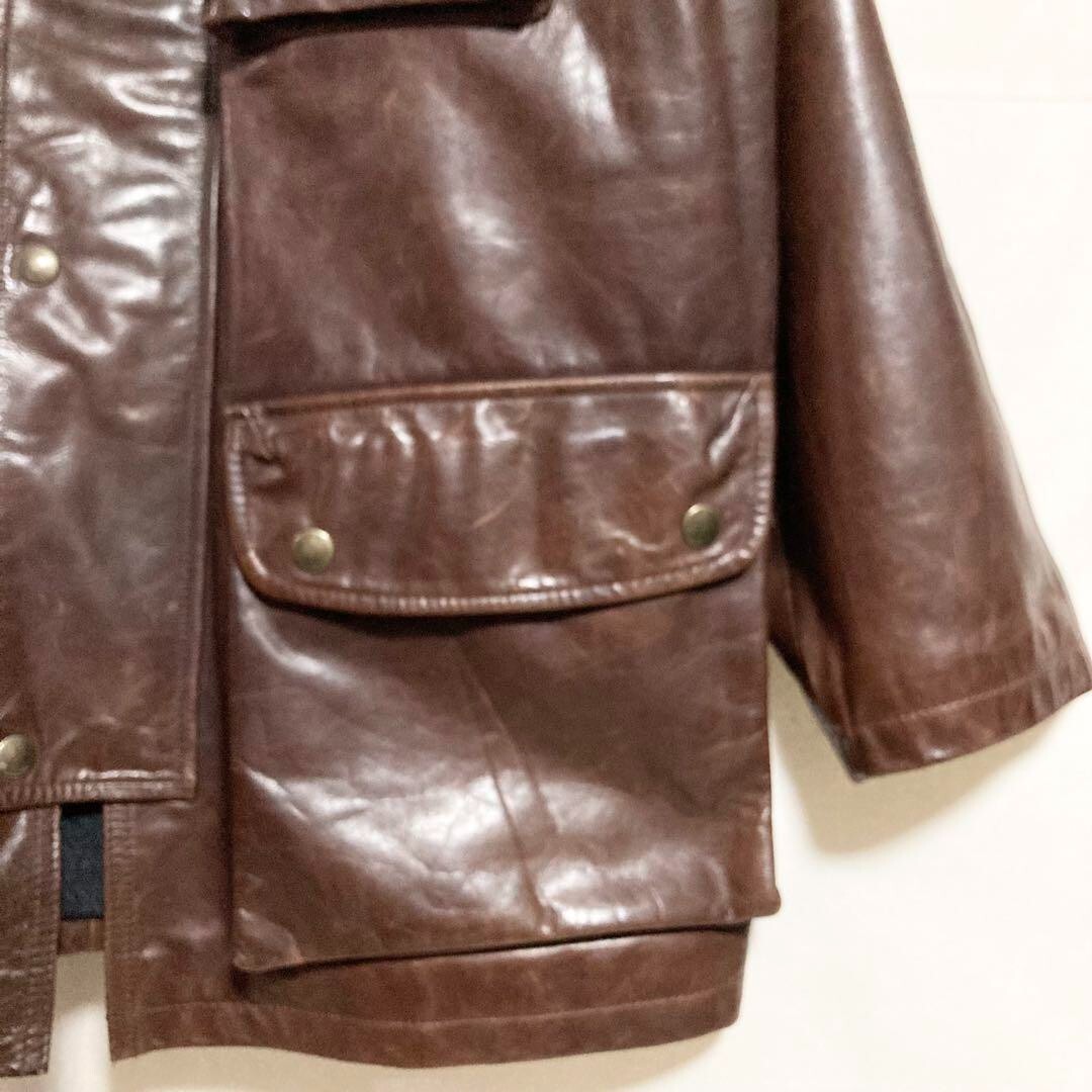 NIGEL CABOURN Leather Jacket Brown SizeL Old Tag/Super Rare NIGEL CABOURN Leather Jacket Brown SizeL Old Tag/Super Rare