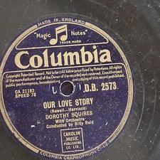 78rpm DOROTHY SQUIRES our love story / too-whit ... too-woo