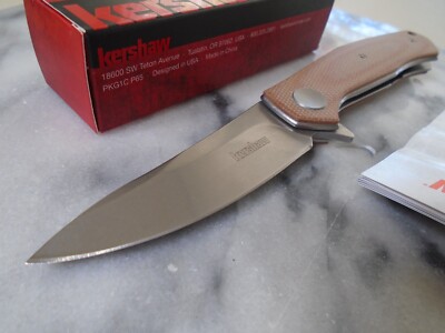 Kershaw Concierge Ball Bearing Pivot Pocket Knife D2 Brown Micarta 4020MCB New