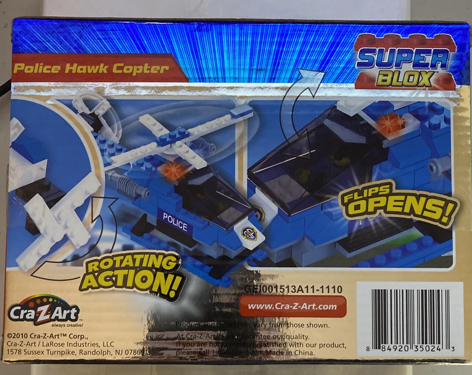 Craart SUPER BLOX POLICÍA HALCÓN HELICÓPTERO Y COCHECITO DE BOMBEROS Foto 2 de 2