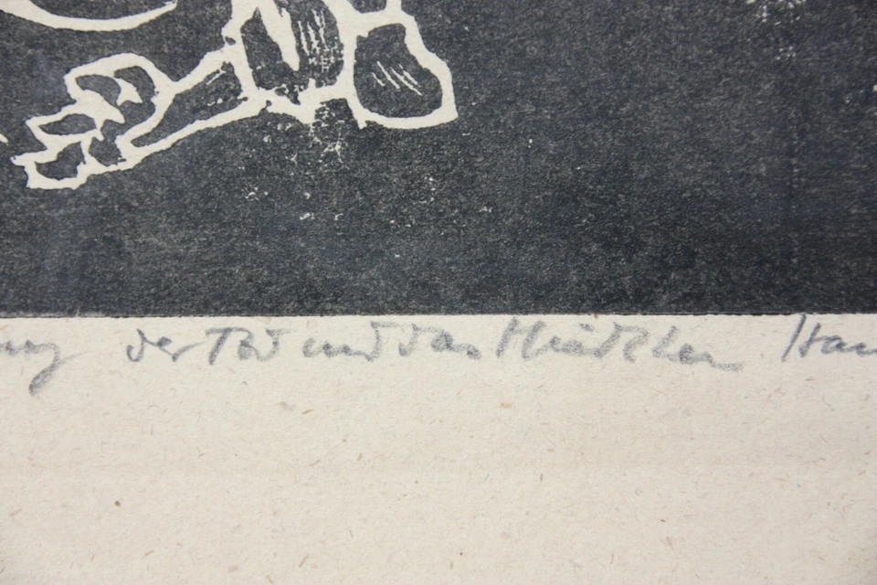 "Der Tod und das Mädchen", Holzschnitt, signiert und monogrammiert "LE", 1962 - Bild 4 von 4