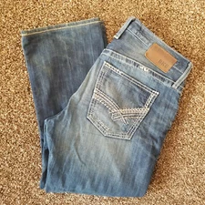BKE Derek Striaght Mens Size 33R (34"x27.5") Low Rise Denim Blue Jeans