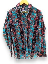 Vtg Wrangler Aztec Brushpopper Western Cowboy Cut 15 34 X Long Tails Button USA