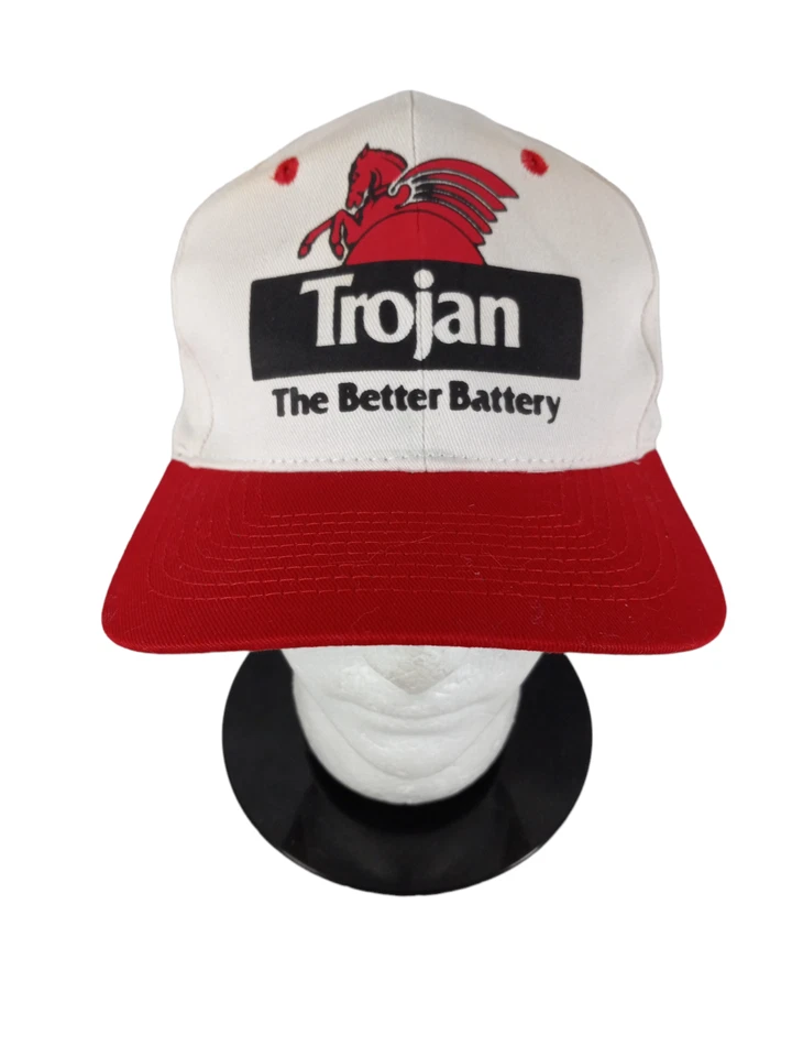 Trojan The Better Batería Snapback Sombrero Trucker Gorra Billete con Cable OSFM Rojo/Blanco Foto 2 de 4