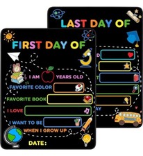 First Day / Last Day of School Double Sided ChalkBoard Sign 14X11" 