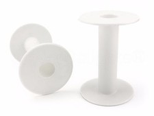 40 Pack - 3.75" White Large Plastic Spools - Empty Spools - Thread Cord Chain