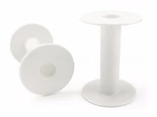 100 Pack - 3.75" White Large Plastic Spools - Empty Spools - Thread Cord Chain