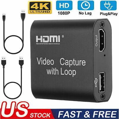 4k Usb2 0 Hdmi Video Capture Card 30fps Game Record Live Streaming With Loop Out Ebay