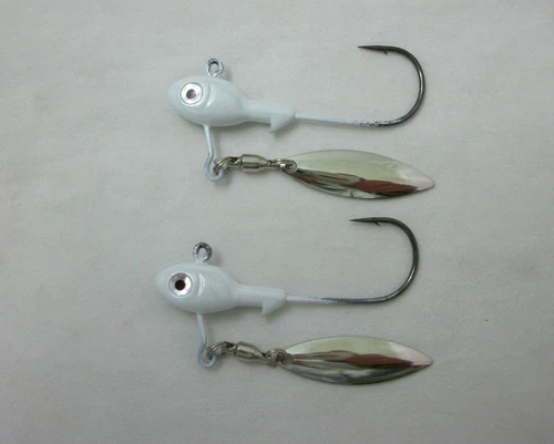 2 - 1/4 oz. - Underspin Jigs  Color: Pearl White